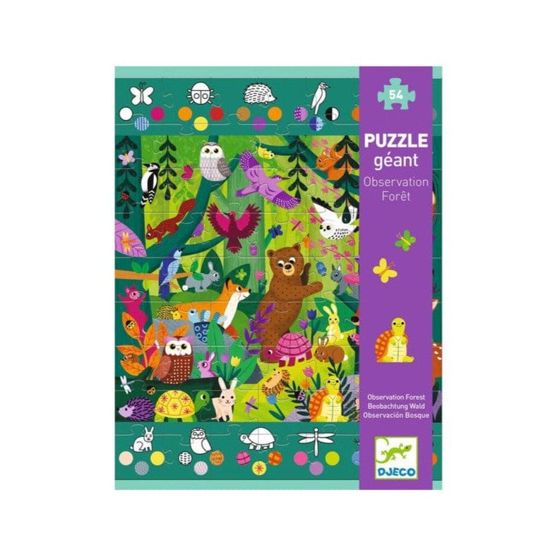 Djeco Puzzles y encajes Puzzle de Observación gigante El bosque 54 Piezas DJ07149
