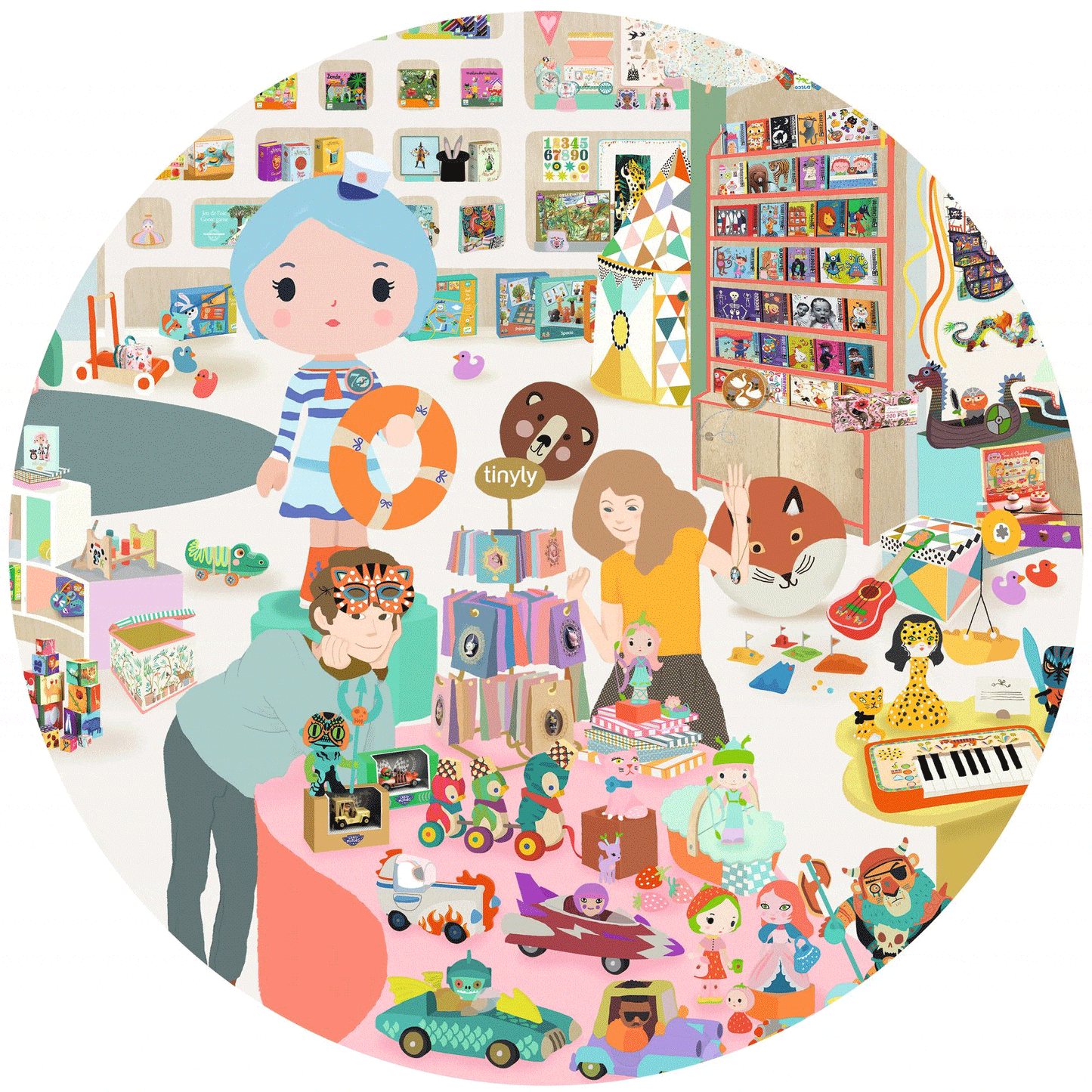 DJECO Puzzles y encajes Puzzle de Observación La Tiendita 100 piezas- Djeco DJ07513