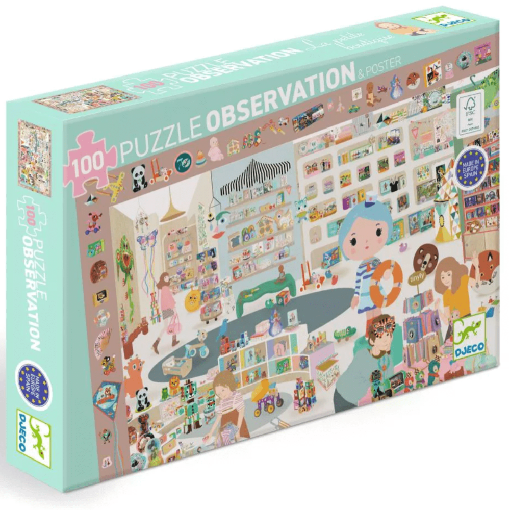 DJECO Puzzles y encajes Puzzle de Observación La Tiendita 100 piezas- Djeco DJ07513