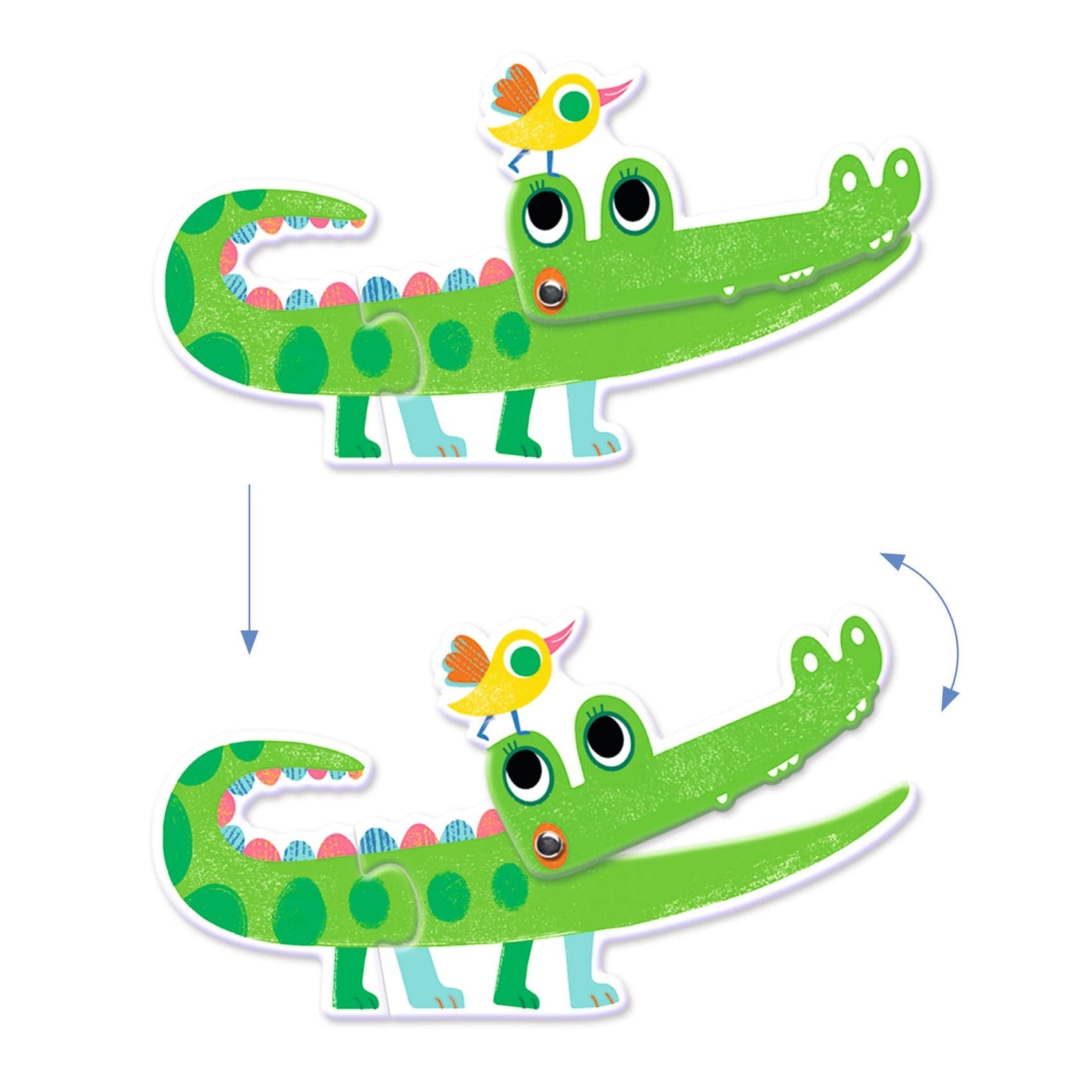 Djeco Puzzles y encajes Puzzle duo animales articulados DJ08262