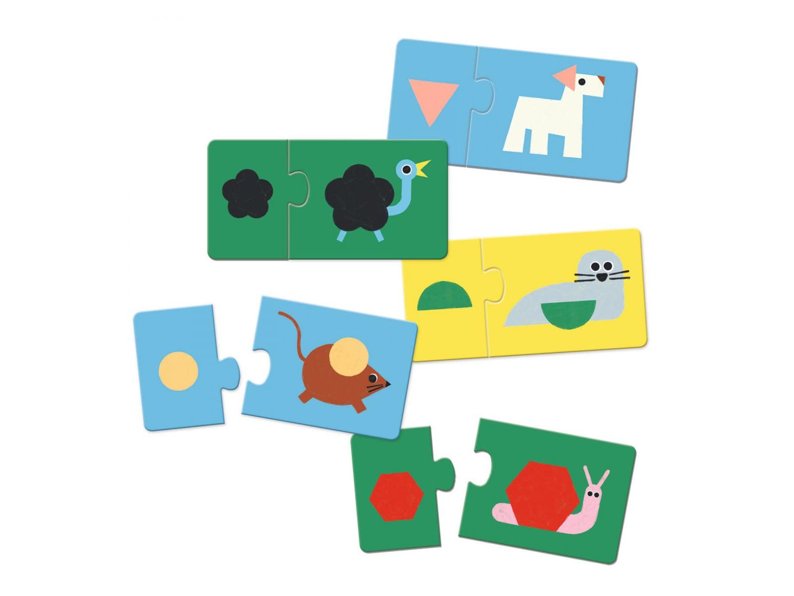 DJECO Puzzles y encajes Puzzle Duo Formas y Animales DJ08256