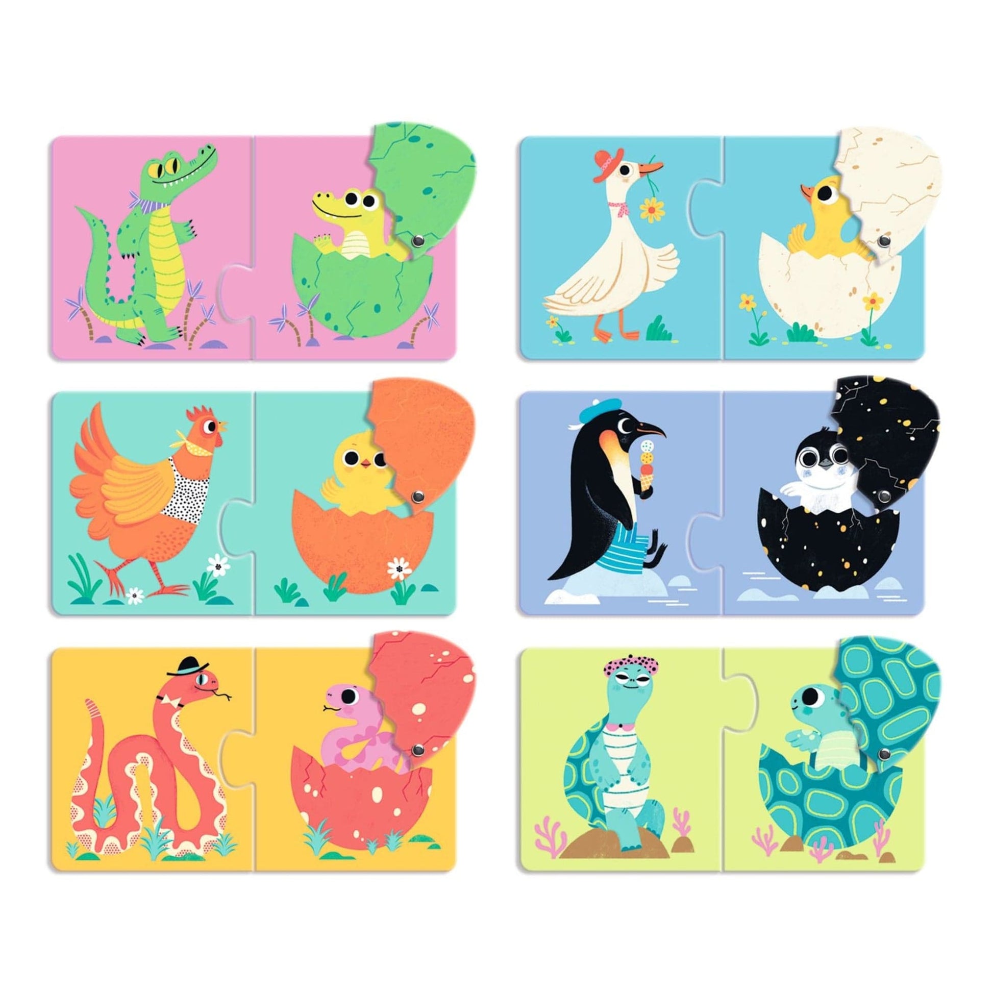 Djeco Puzzles y encajes Puzzle Duo huevos divertidos