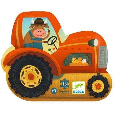 Djeco Puzzles y encajes Puzzle El tractor 16 piezas - Djeco DJ07275