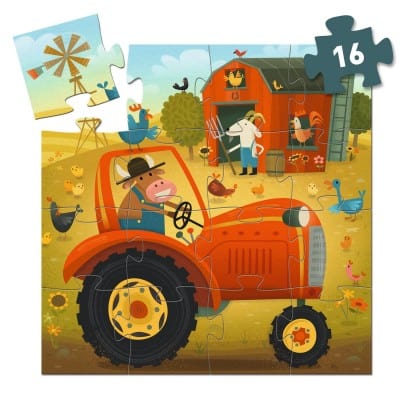 Djeco Puzzles y encajes Puzzle El tractor 16 piezas - Djeco DJ07275