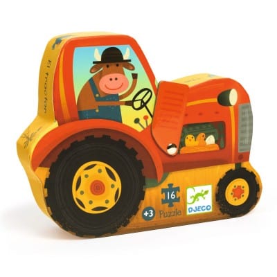 Djeco Puzzles y encajes Puzzle El tractor 16 piezas - Djeco DJ07275