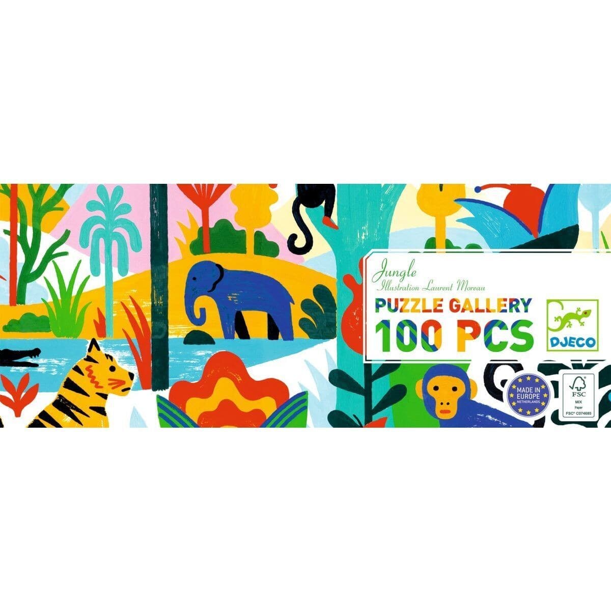 DJECO Puzzles y encajes Puzzle Galeria Jungle 100 piezas