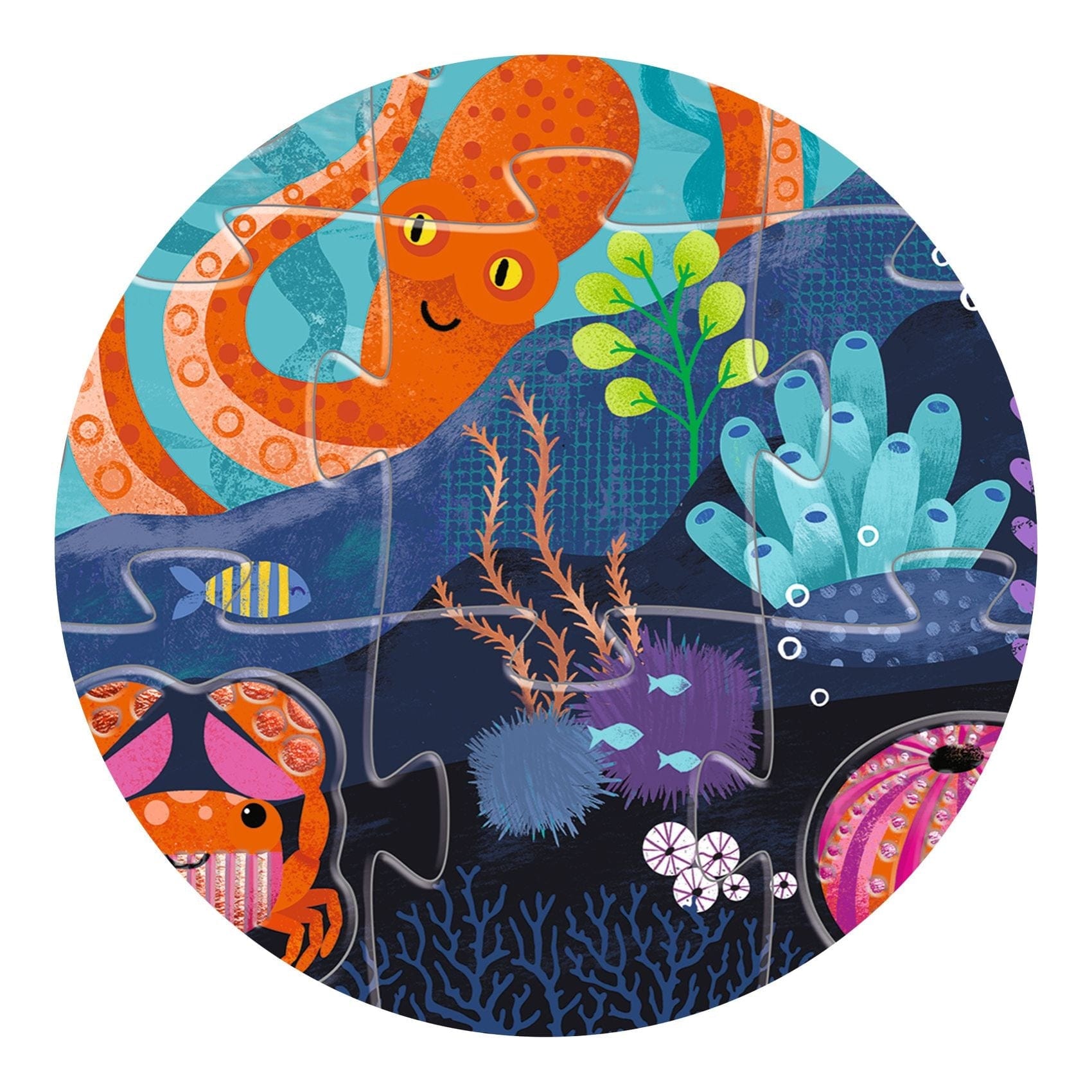 DJECO Puzzles y encajes Puzzle Gigante Táctil de Mar 32 piezas - Djeco DJ07166