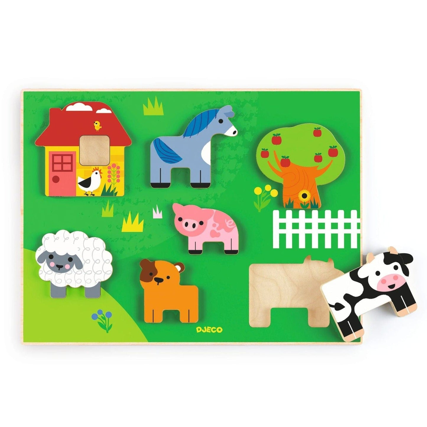 DJECO Puzzles y encajes Puzzle Madera Historia de la Granja DJ01069