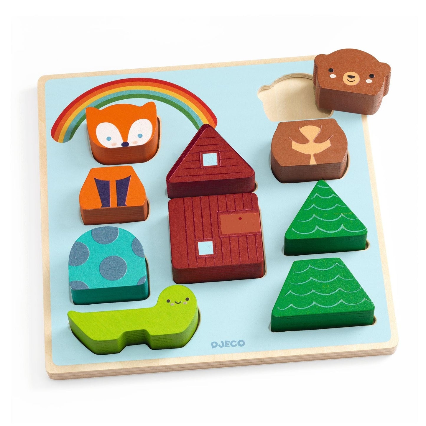 DJECO Puzzles y encajes Puzzle Madera Relieve Puzz Match Rainbow DJ01078