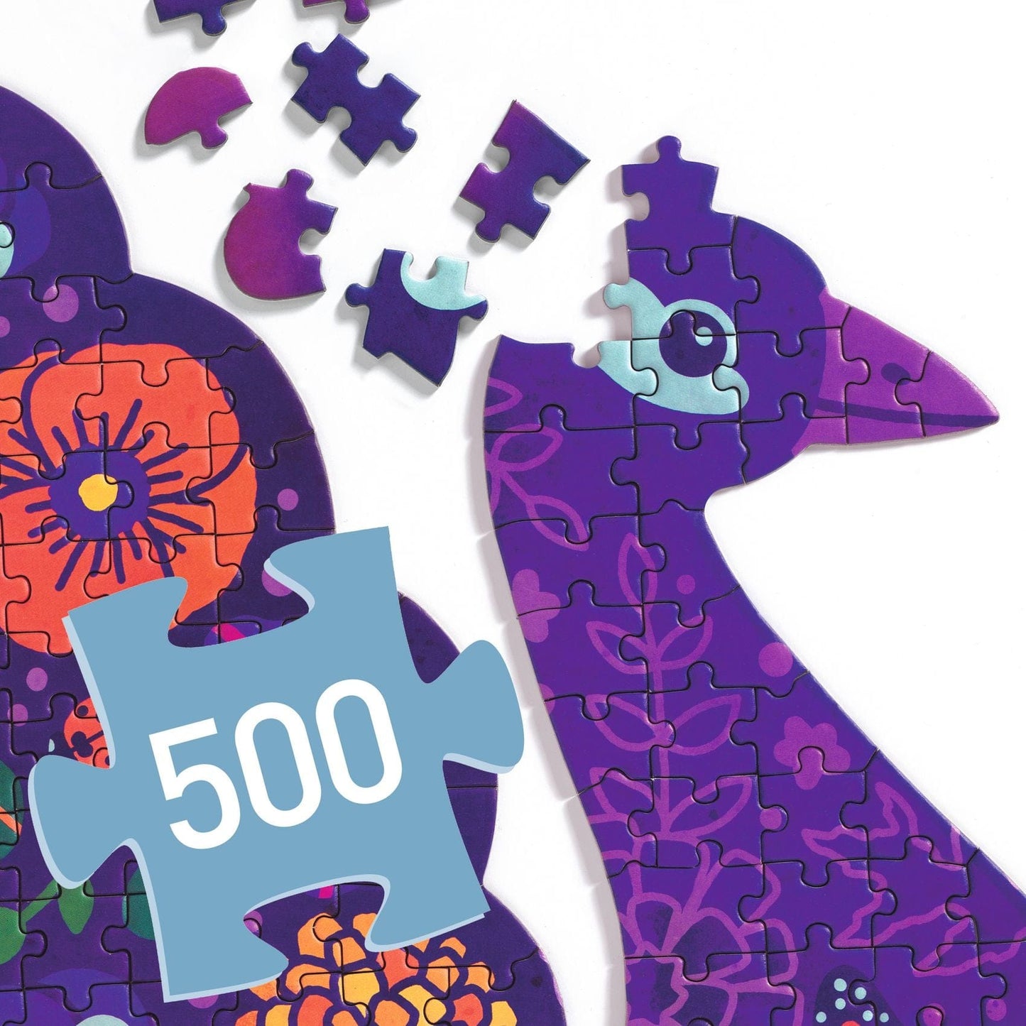 DJECO Puzzles y encajes Puzzle Pavo Real 500 piezas DJ07669