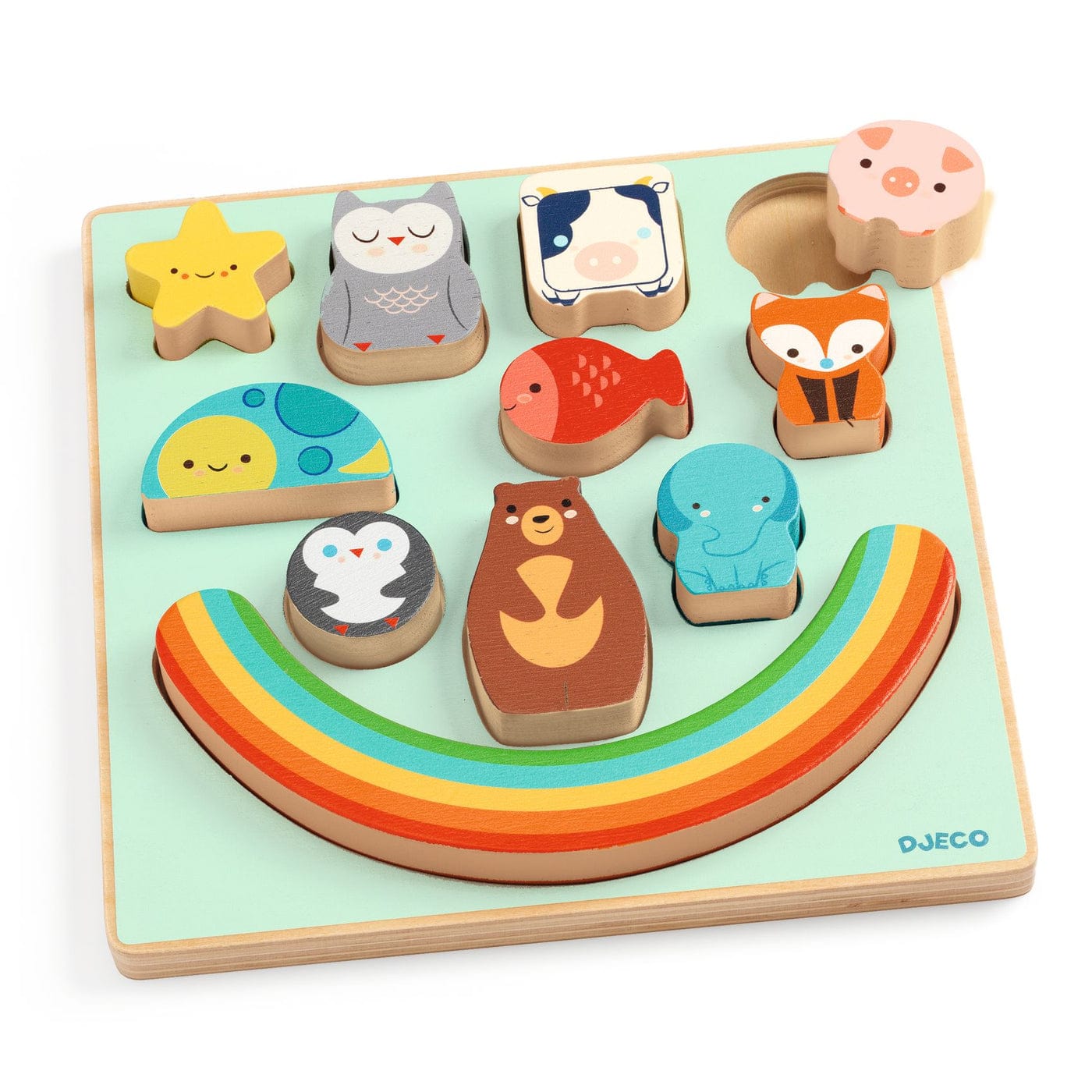 DJECO Puzzles y encajes Puzzle Puzz & Boom Rainbow 11 piezas - Djeco DJ01076