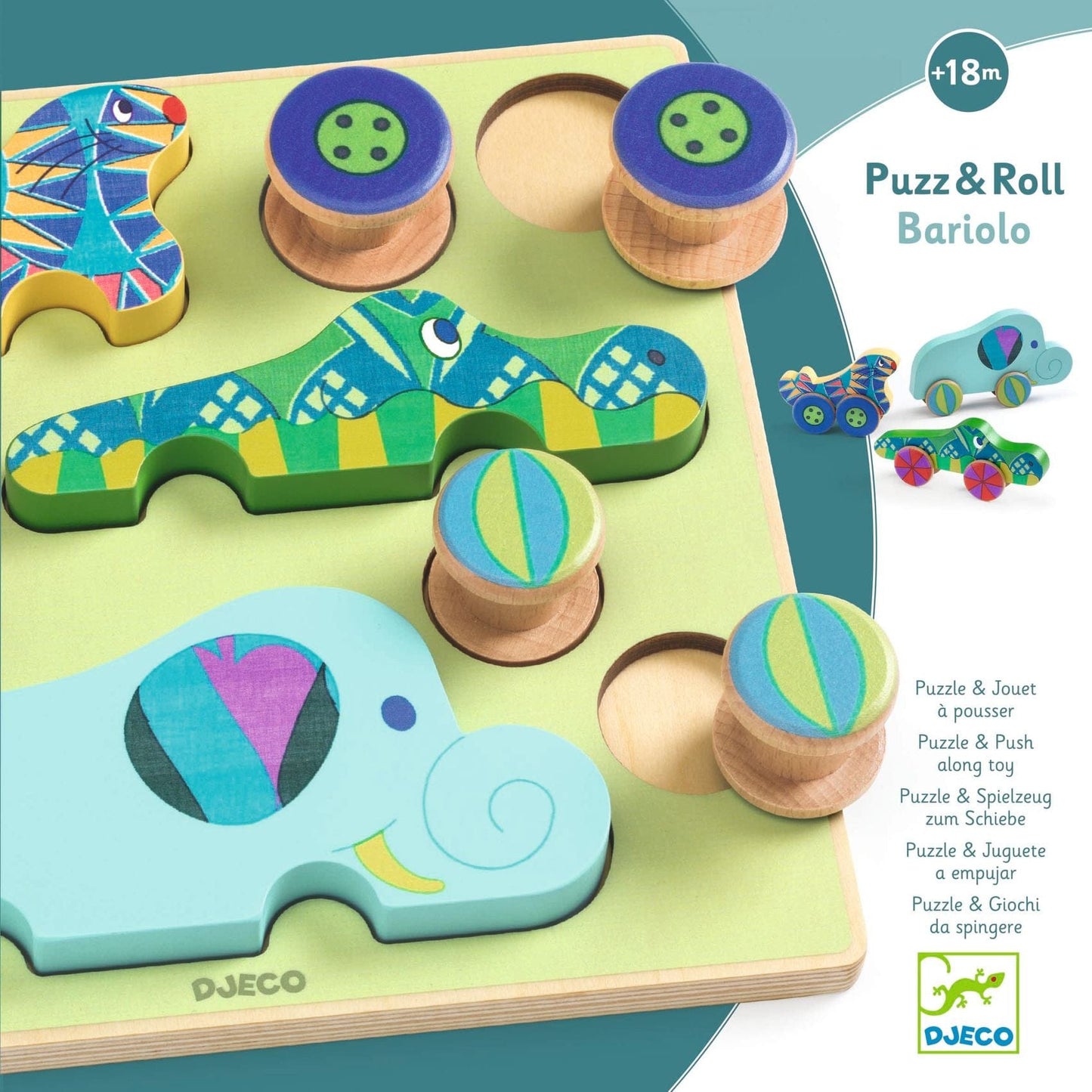 Djeco Puzzles y encajes Puzzle Puzz & Roll Bariolo - Djeco DJ01081