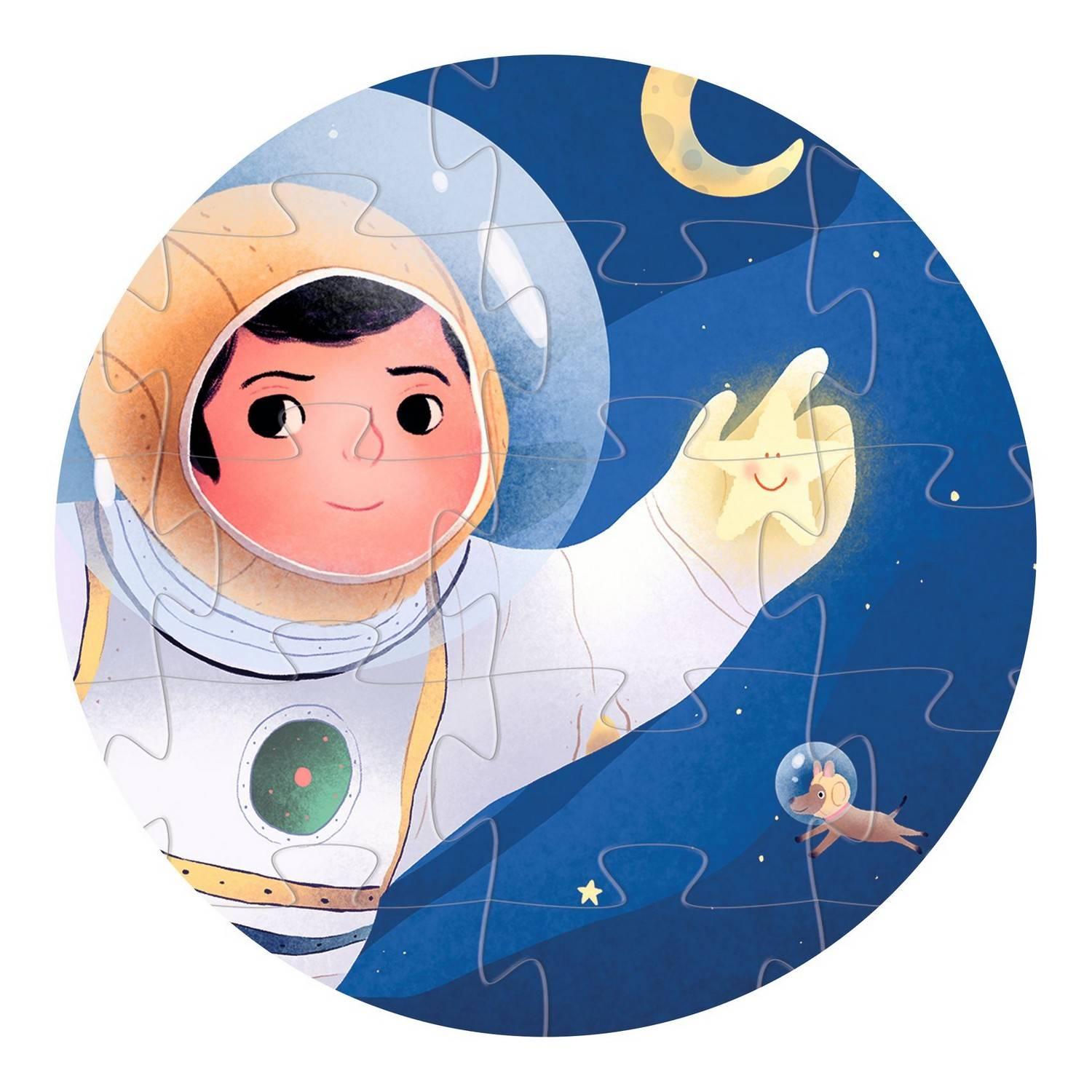 DJECO Puzzles y encajes Puzzle Silueta de Astronauta y sus mascotas 36 piezas - Djeco DJ07301