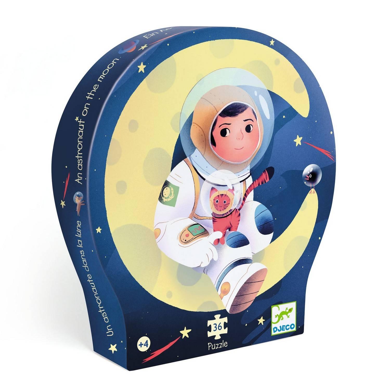 DJECO Puzzles y encajes Puzzle Silueta de Astronauta y sus mascotas 36 piezas - Djeco DJ07301
