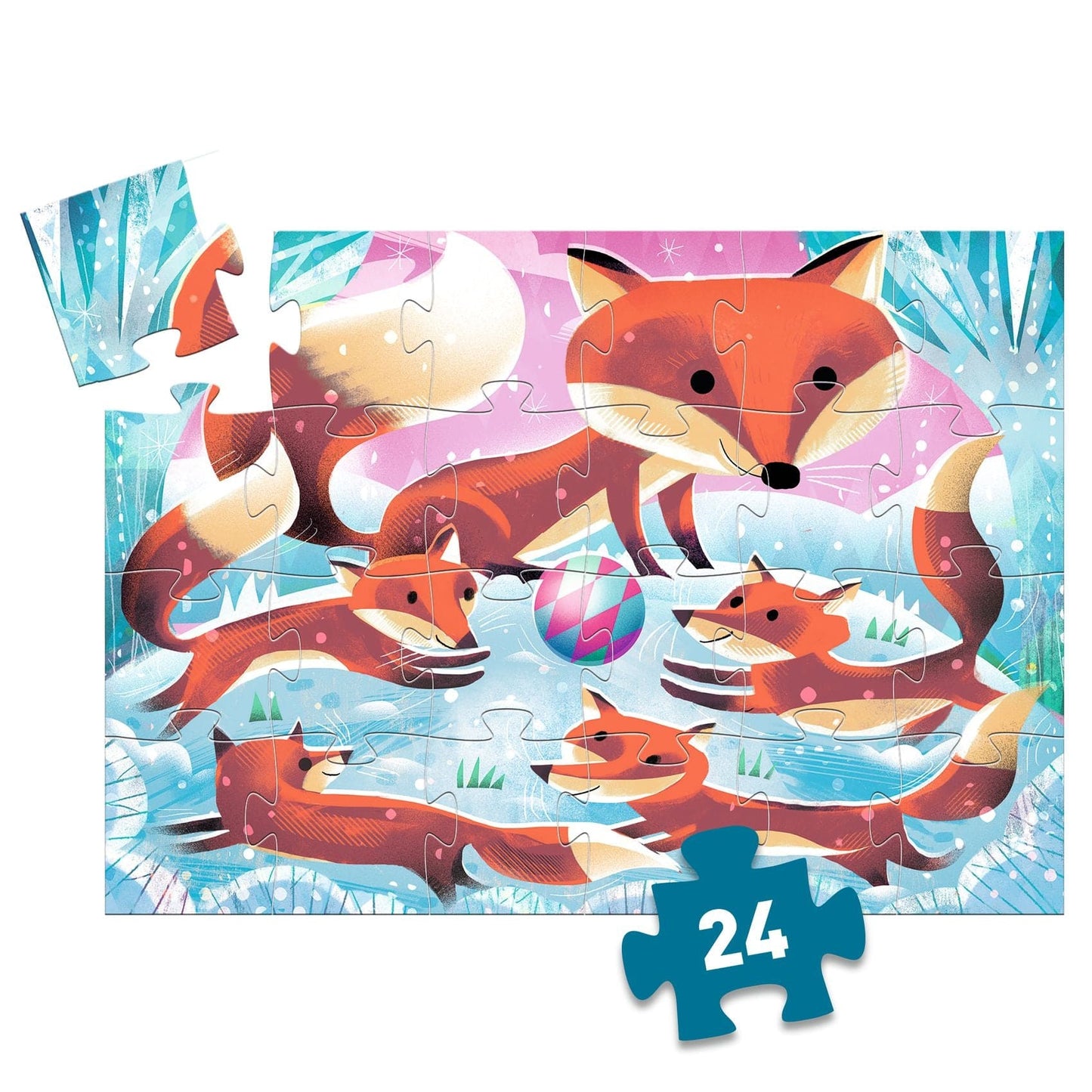Djeco Puzzles y encajes Puzzle silueta jengibre pequeño zorro - 24 unidades DJ07285
