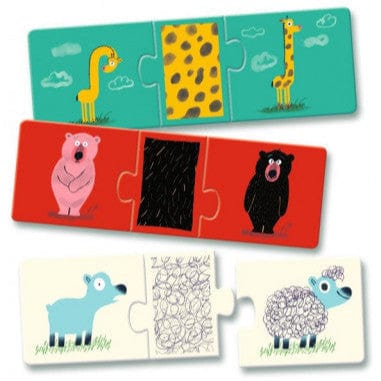 DJECO Puzzles y encajes Puzzle Trio Animales Desnudos - Djeco DJ08186