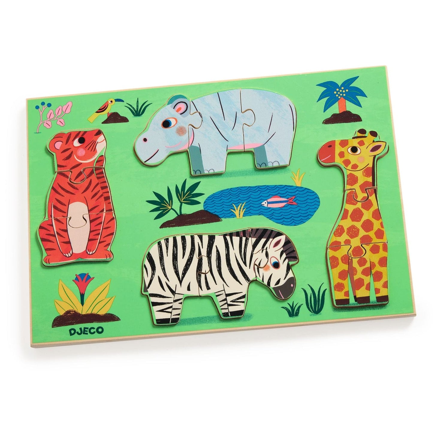 DJECO Puzzles y encajes Puzzles de madera Coucou Tigre - Djeco DJ01264