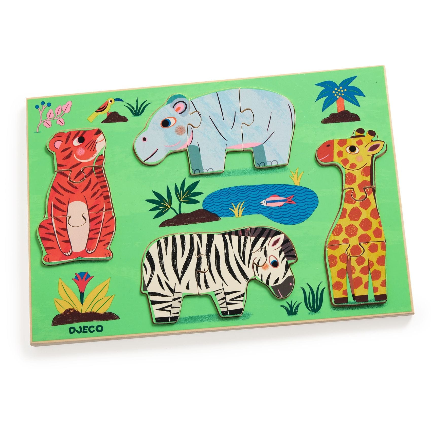 DJECO Puzzles y encajes Puzzles de madera Coucou Tigre - Djeco DJ01264