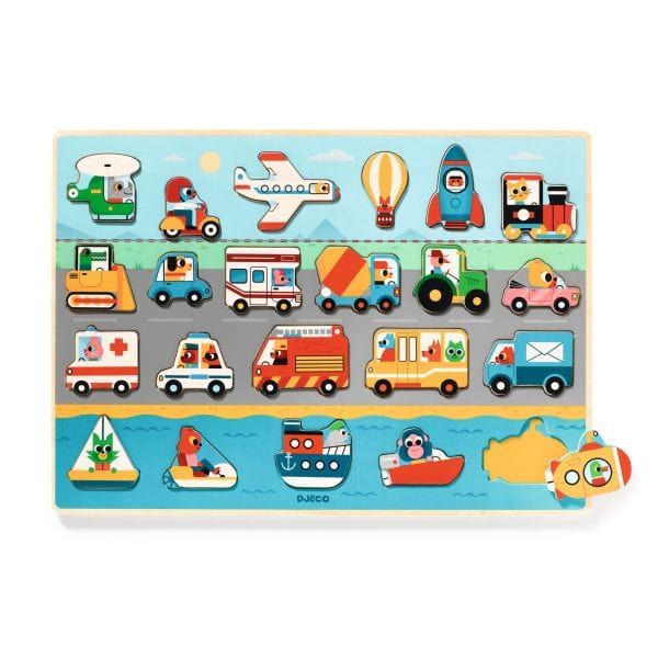 Djeco Puzzles y encajes Rompecabezas de encaje Puzzlo Vroom 22 piezas - Djeco DJ01831