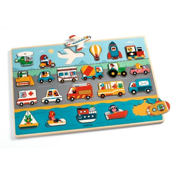 Djeco Puzzles y encajes Rompecabezas de encaje Puzzlo Vroom 22 piezas - Djeco DJ01831