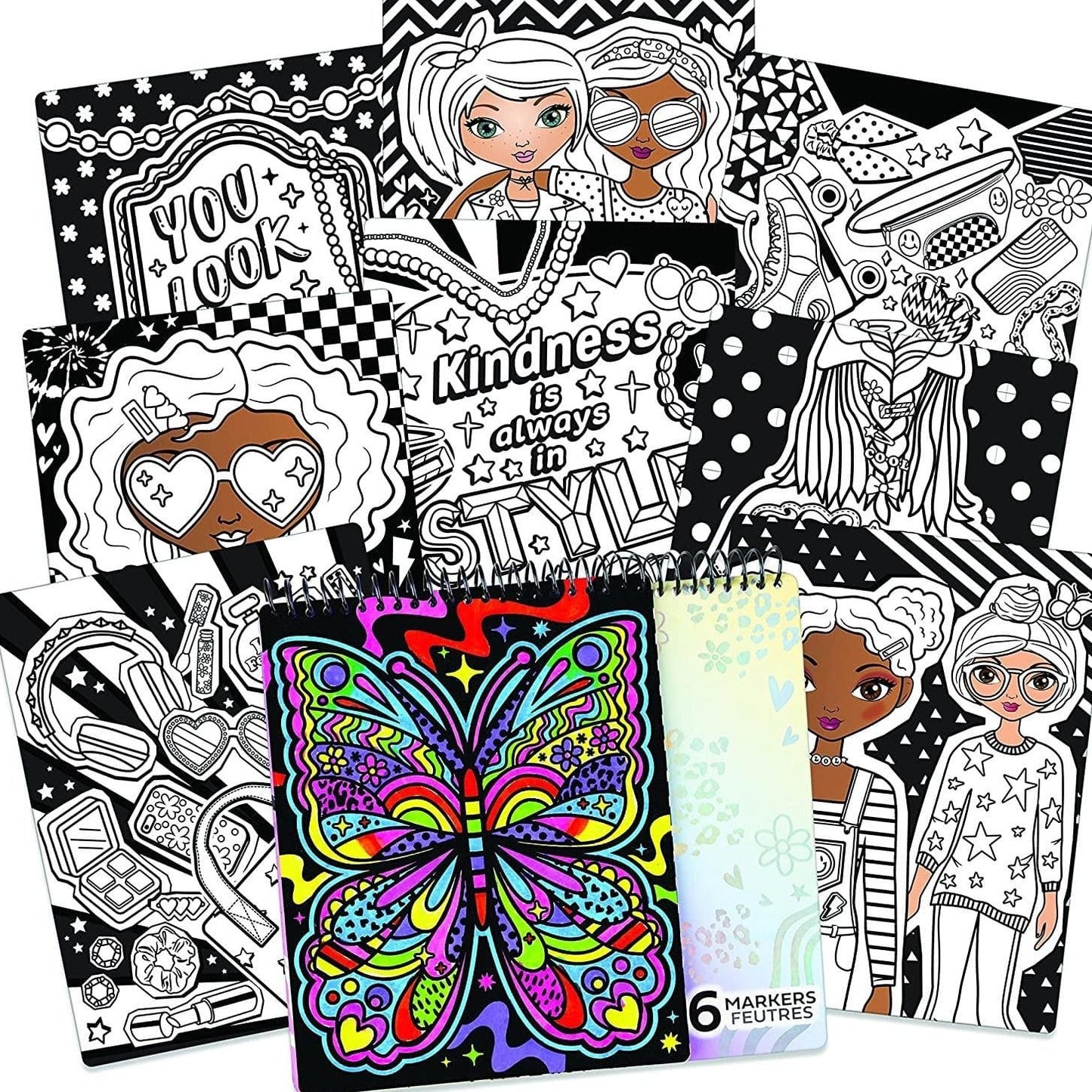 FASHION ANGELS Juegos de roles Cuaderno para Diseñar de Terciopelo con Marcadores FA12828