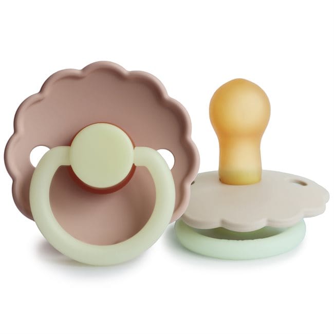 Frigg Chupete Chupete Redondo de Caucho Natural X2 Daisy Talla 1 Blush / Cream Glow Night - Frigg FRI76221479