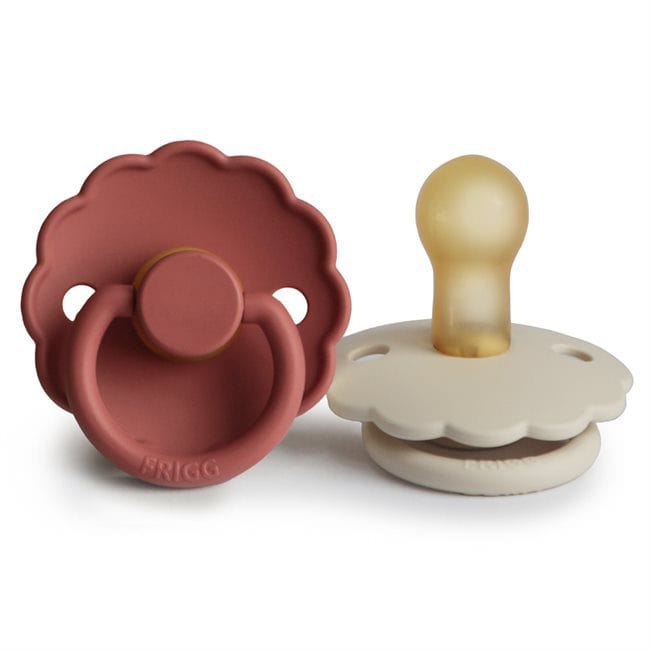 Frigg Chupete Chupete Redondo de Caucho Natural X2 Daisy Talla 2 Baked Clay / Cream - Frigg FRI76222413
