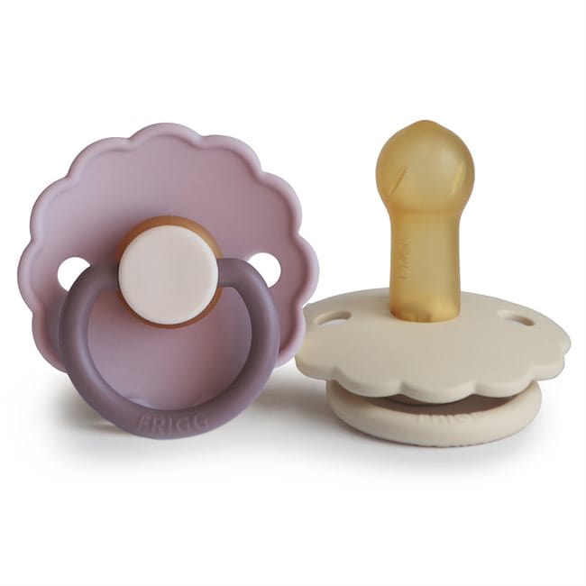 Frigg Chupete Chupete Redondo de Caucho Natural X2 Daisy Talla 2 Cream / Lavender - Frigg FRI100467