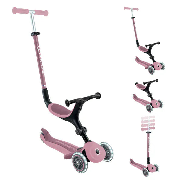 GLOBBER Scooter Scooter 3 en 1 Globber Go Up Lights Ecologic con Luces LED Berry 745-510