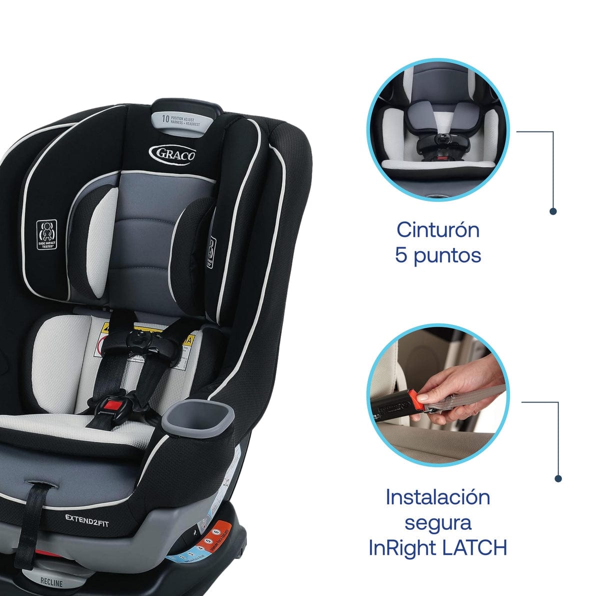 Graco Silla de auto convertible Silla de auto convertible Extend2fit Gothan  2 en 1 - Graco GR42201963212