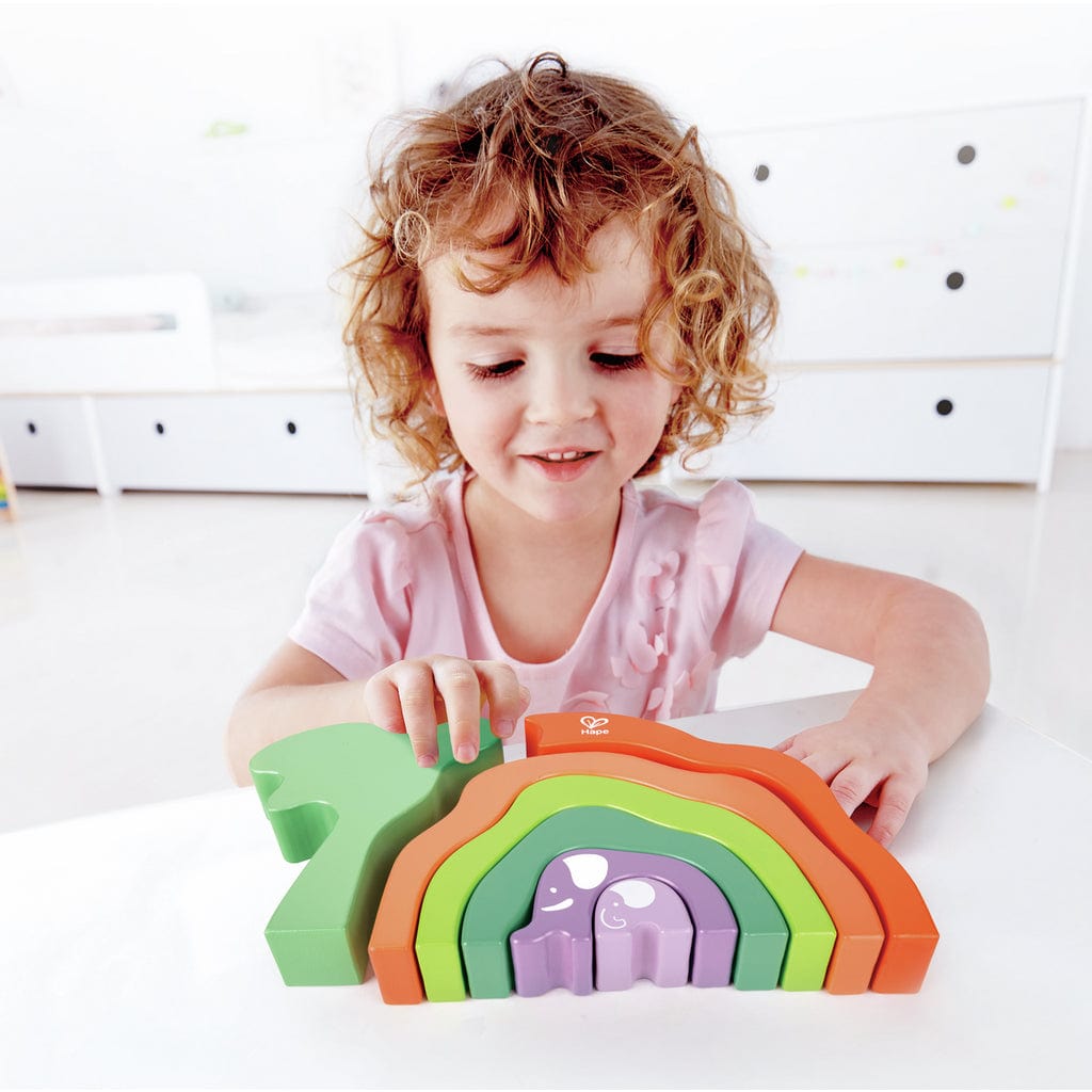 Hape Bloques / Construcción Bloques apilables arcoíris / elefante - Hape E0489