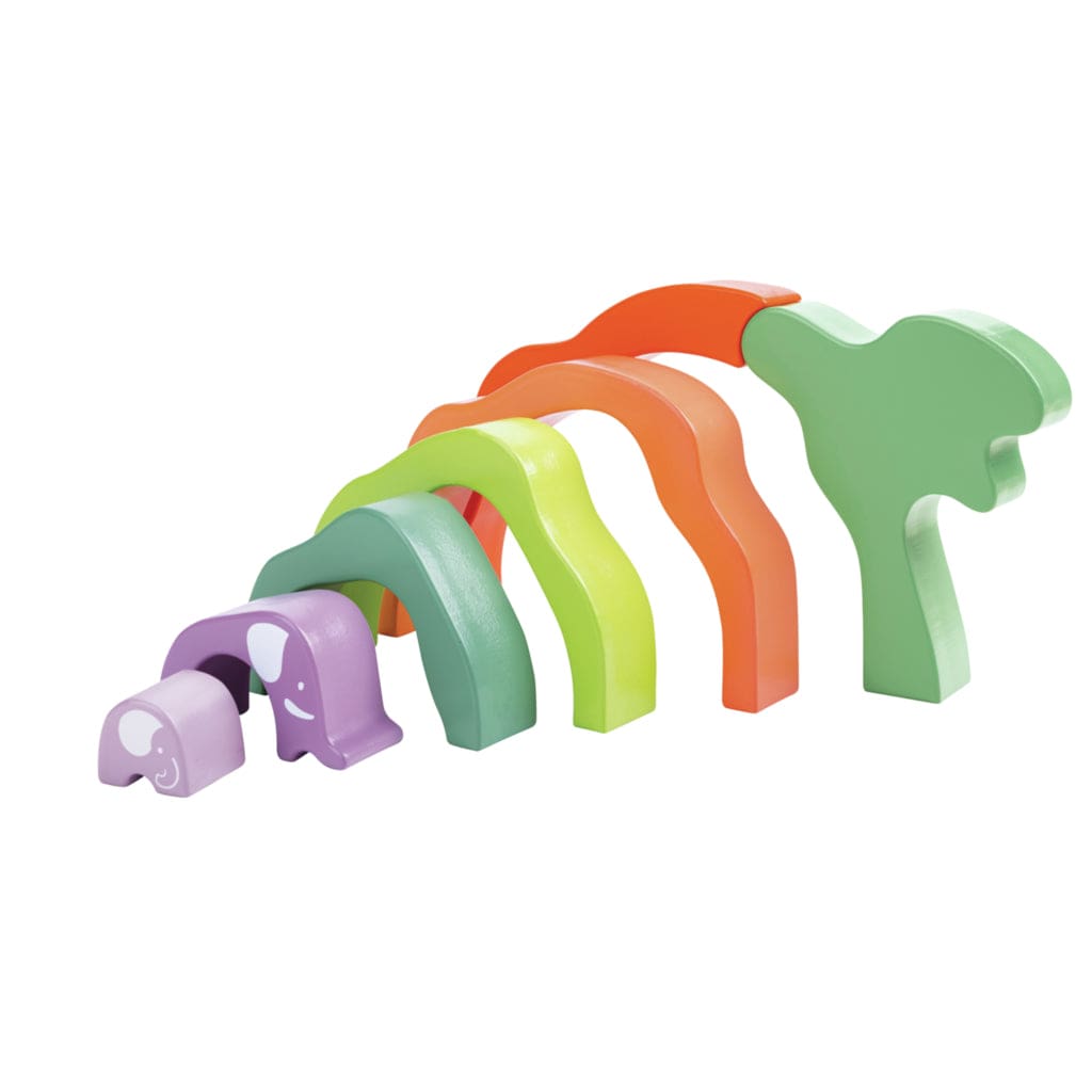 Hape Bloques / Construcción Bloques apilables arcoíris / elefante - Hape E0489