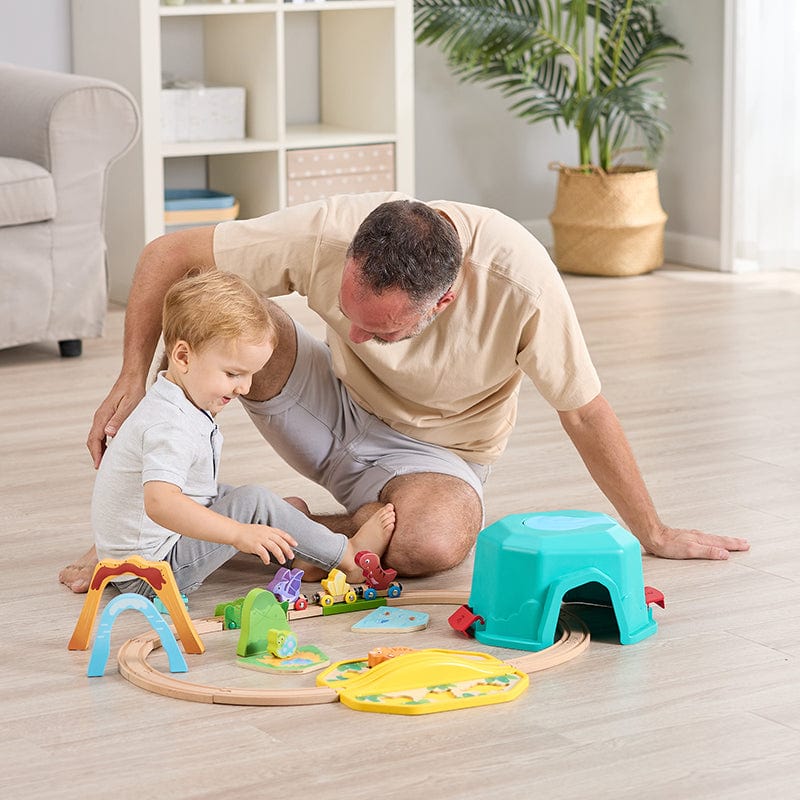 Hape Destreza y Habilidades Tren de madera con dinosaurios - Hape E3828