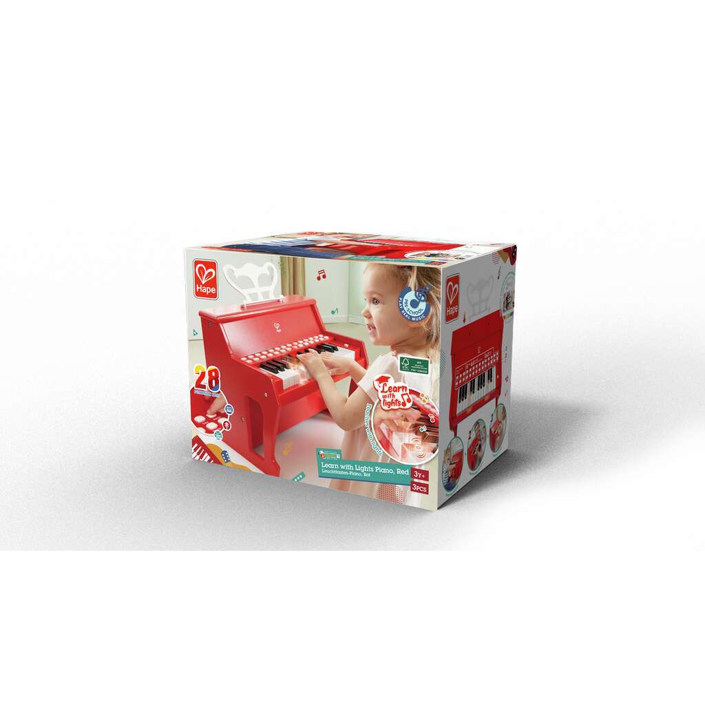 Hape Instrumentos musicales Piano de madera aprende con Luces / Rojo - Hape E0628