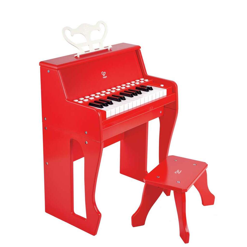 Hape Instrumentos musicales Piano eléctrico de madera rojo - Hape E0630