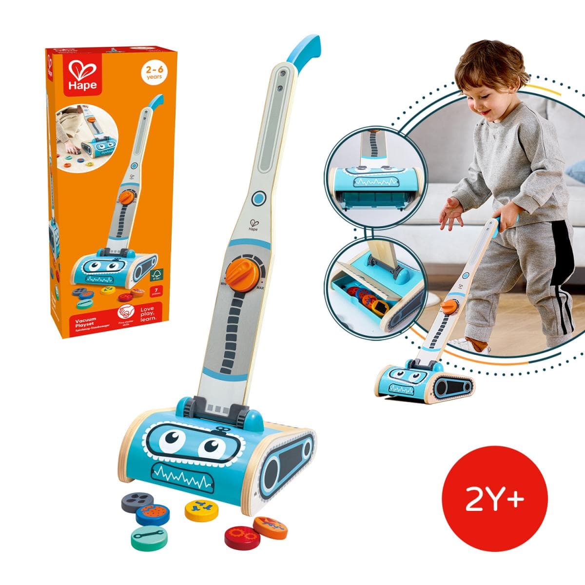 HAPE Juegos de roles Aspiradora de Madera E3056