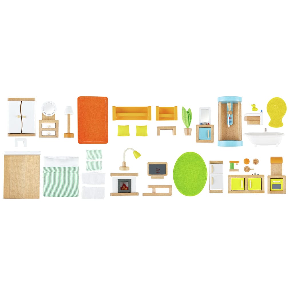 Hape Juegos de roles Gran casa de muñecas de madera con muebles - Hape E3401