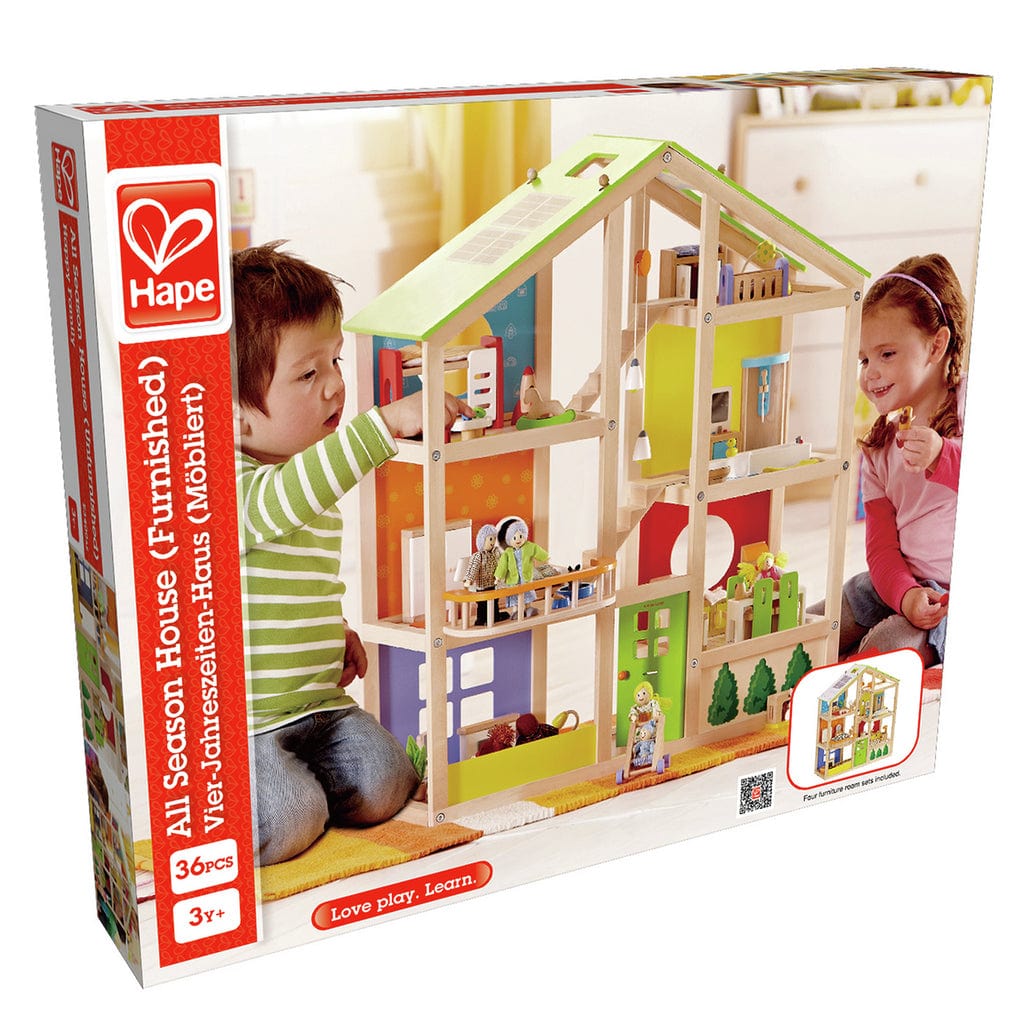 Hape Juegos de roles Gran casa de muñecas de madera con muebles - Hape E3401