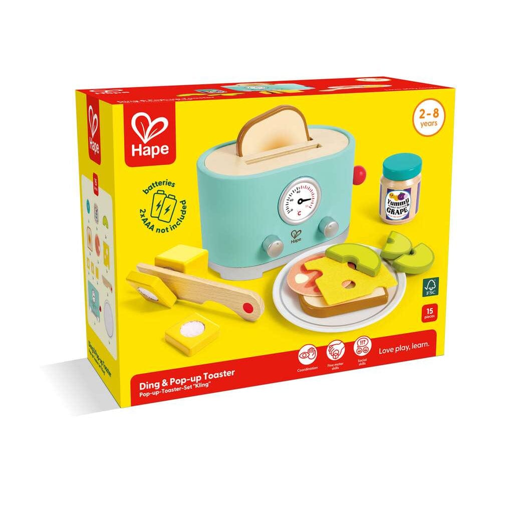Hape Juegos de roles Tostadora de madera Ding & Pop-up - Hape E3215