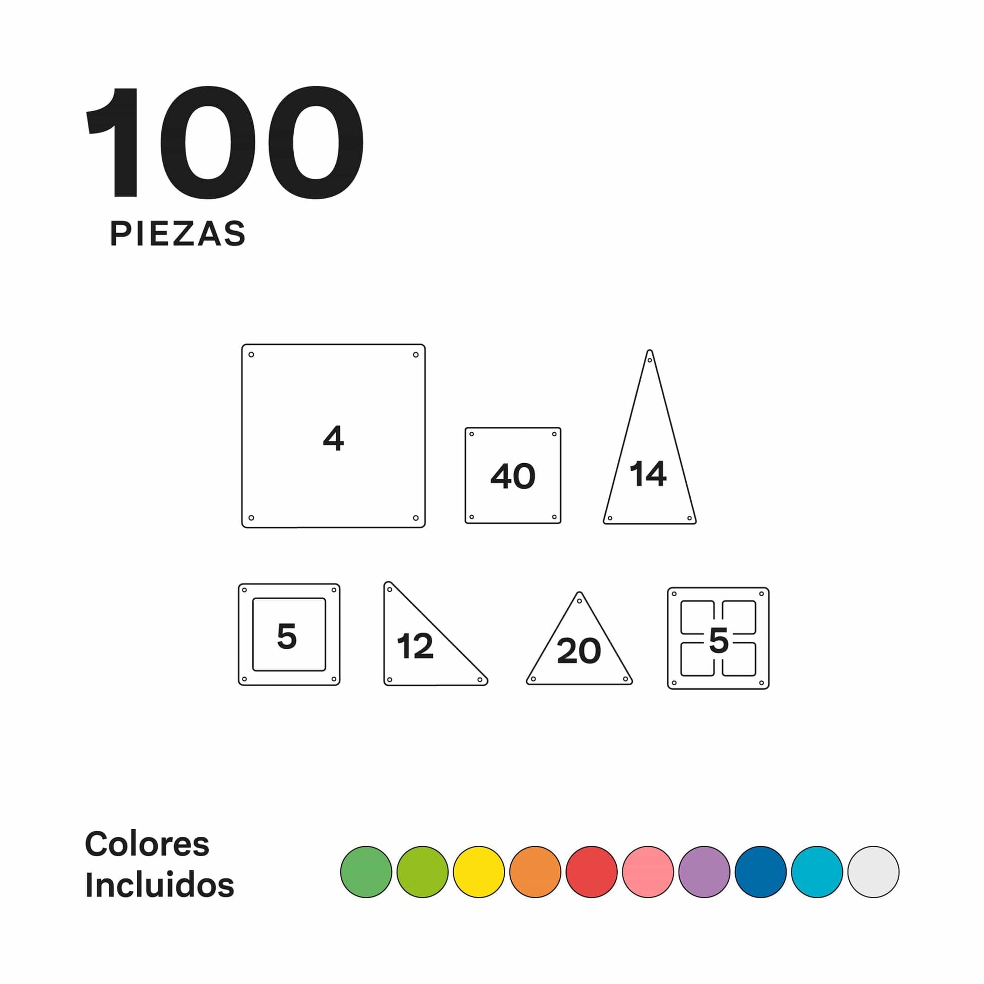 Imanix Juegos Magnéticos Juego de construcción IMANIX - 100 piezas