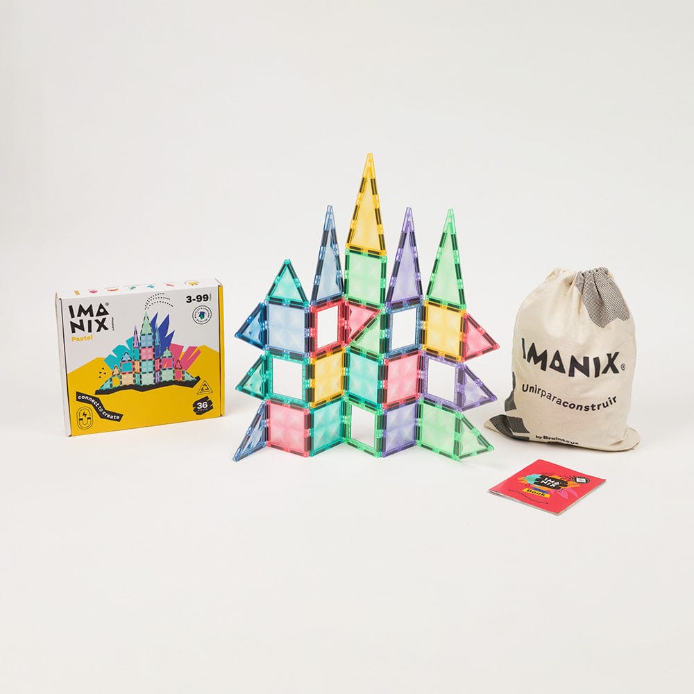 Imanix Juegos Magnéticos Juego de construcción Imanix Pastel 36 Piezas IMA-P36