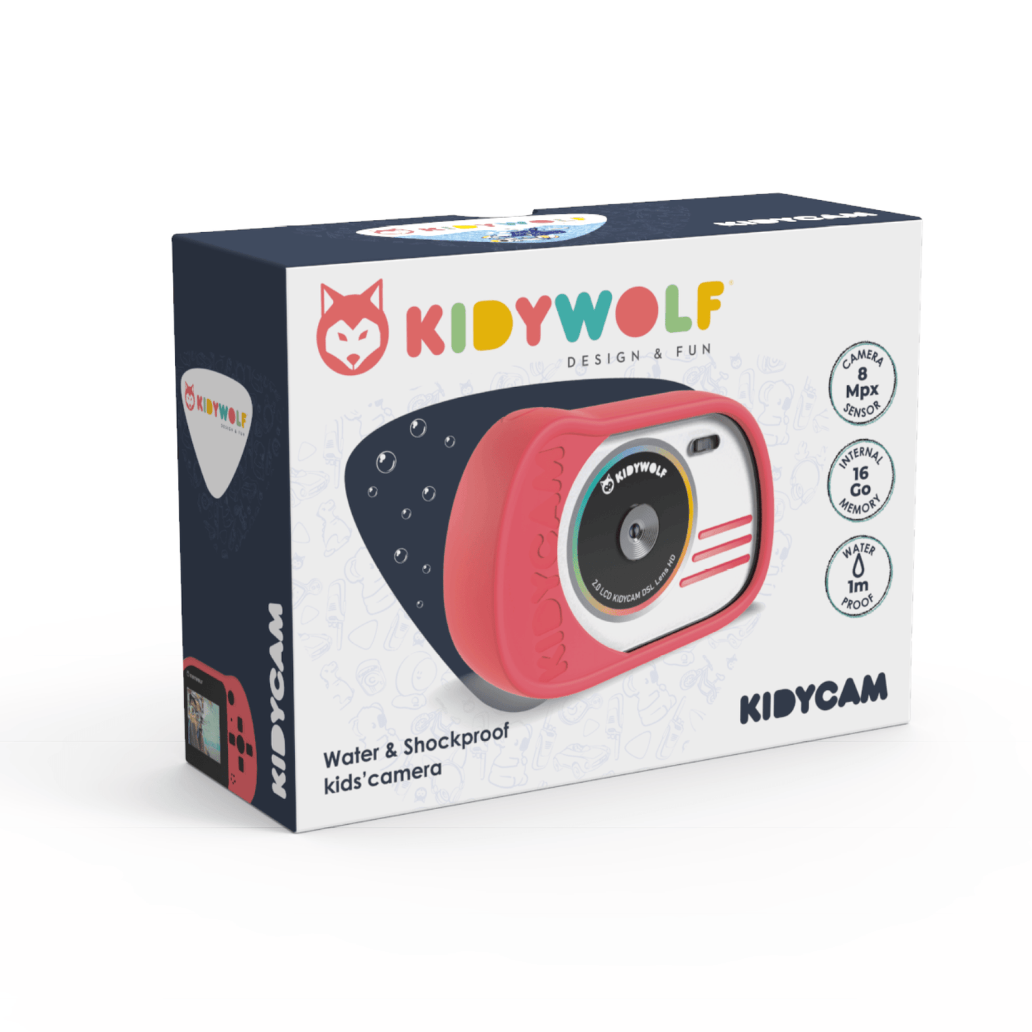 Kidywolf Camara de foto Cámara de foto impermeable rosada KIDYCAM-PI