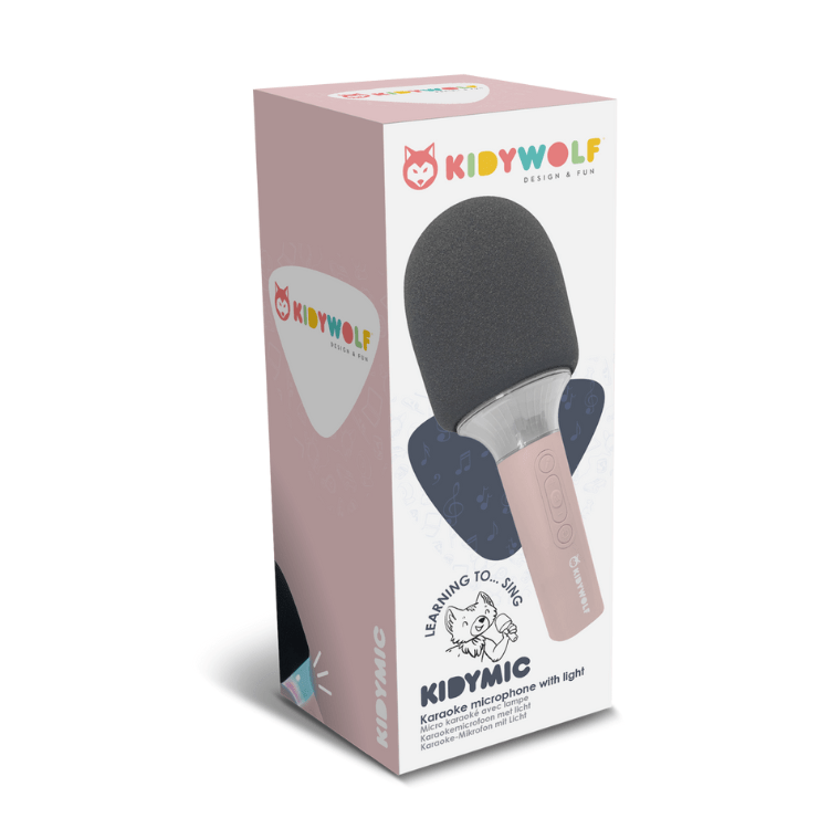 Kidywolf Instrumentos musicales Micrófono karaoke con bluetooth rosado KIDYMIC-PI