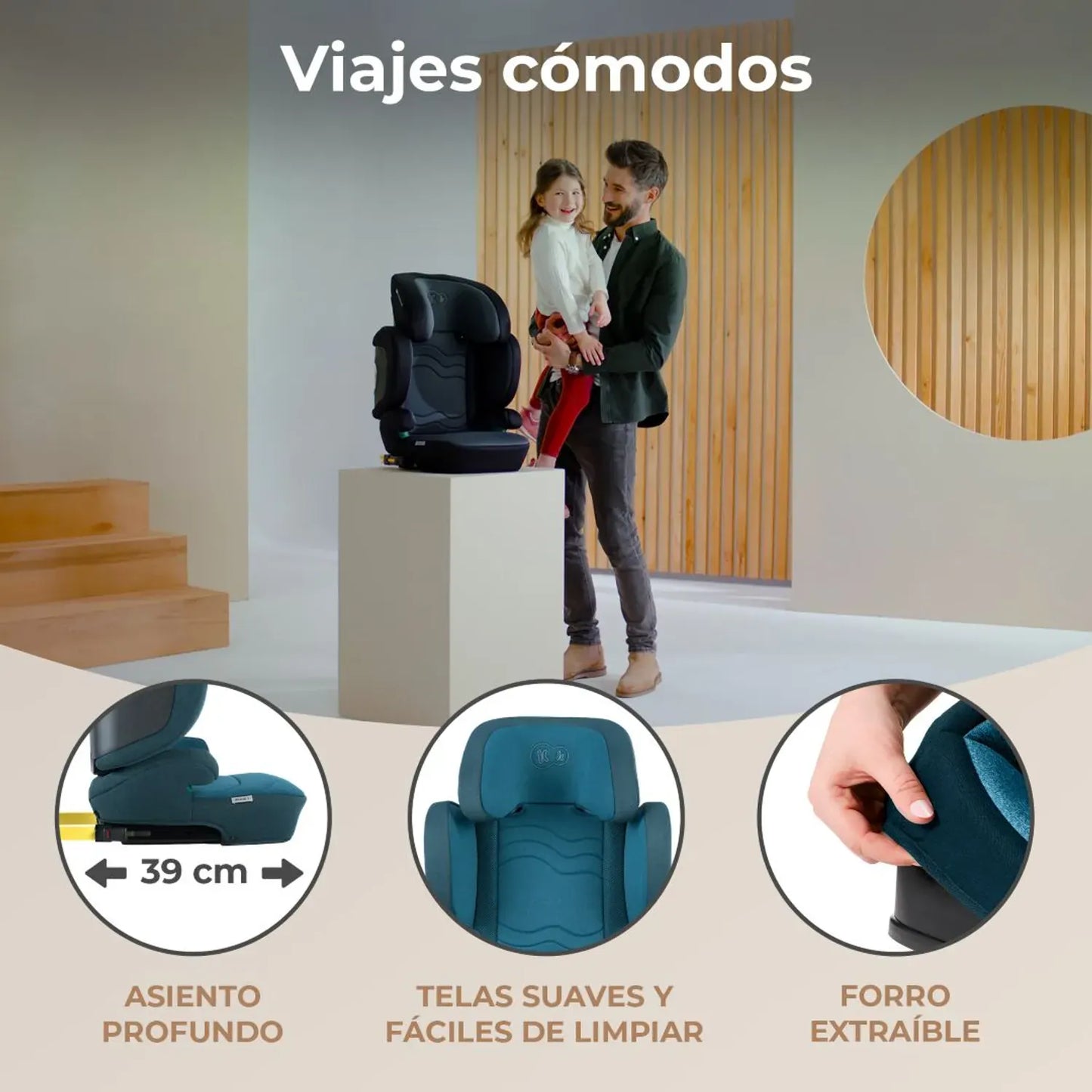 Kinderkraft Alzador Silla de auto Butaca XPAND 2 i-Size Negra grafito- Kinderkraft KCXPAN02BLK