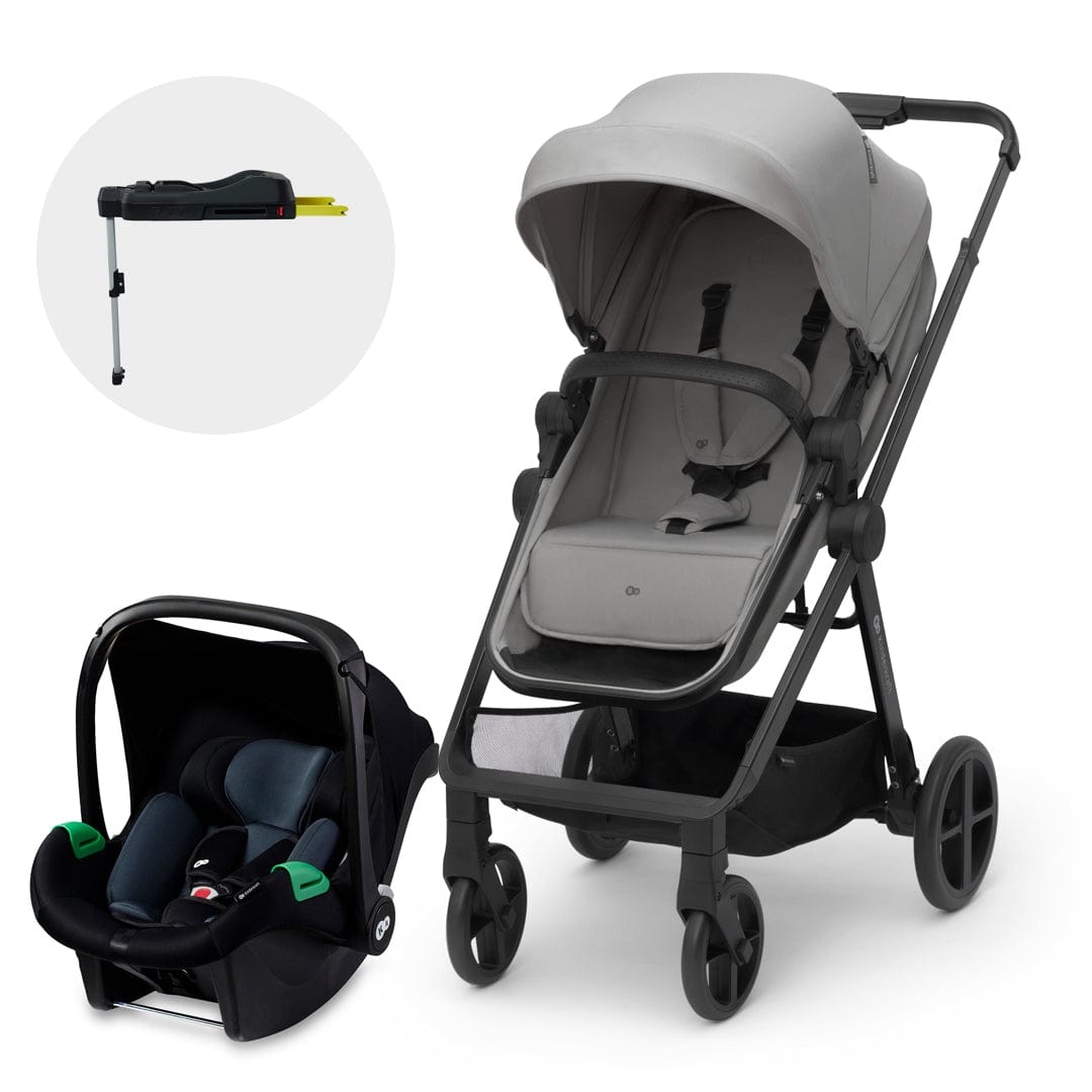 Kinderkraft Coches Travel System Travel system coche de paseo newly moonlight grey 3 en 1 + silla de auto mink FX + base KK71027541499560