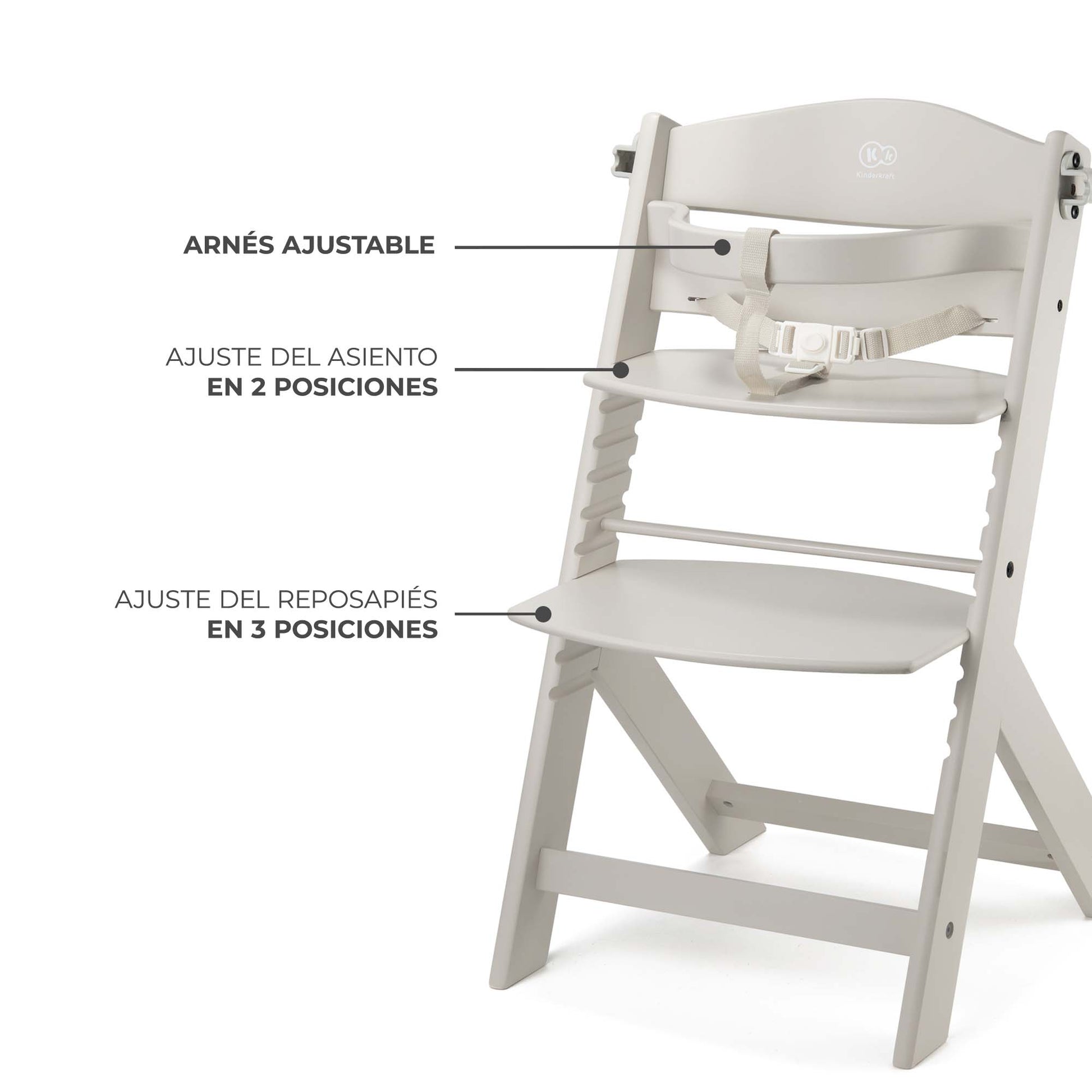 Kinderkraft Sillas de comer Silla de comer ENOCK beige KKENOCBEGF