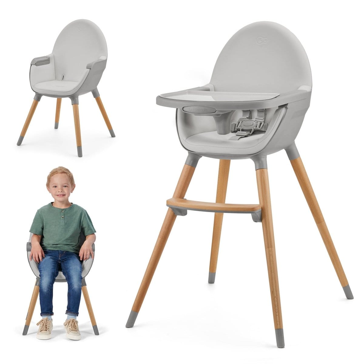 Kinderkraft Sillas de comer Silla de comer Fini2 Gris - Kinderkraft KHFINIGRY