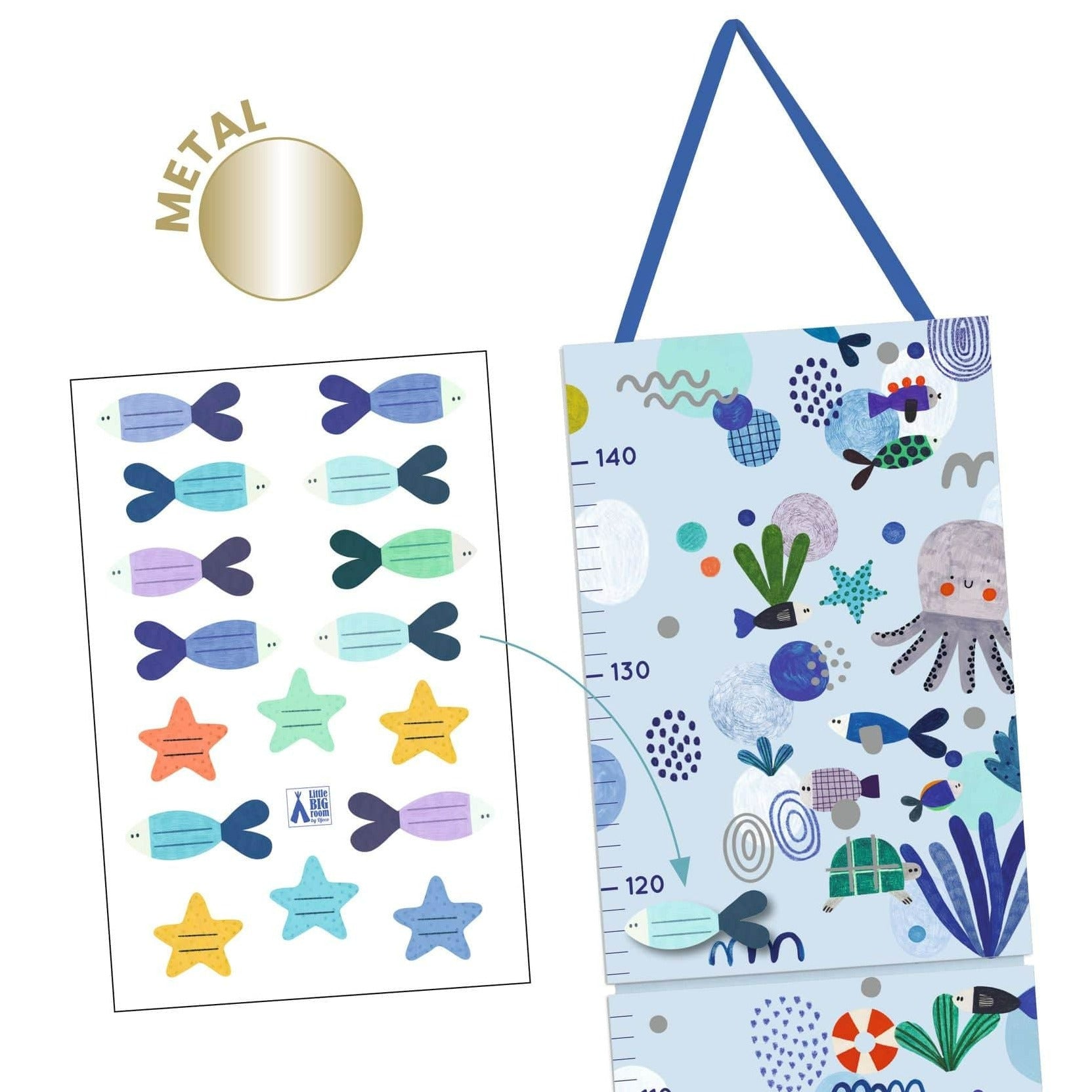 Little Big Room Decoración Medidor de Altura Mundo Acuático DD04050