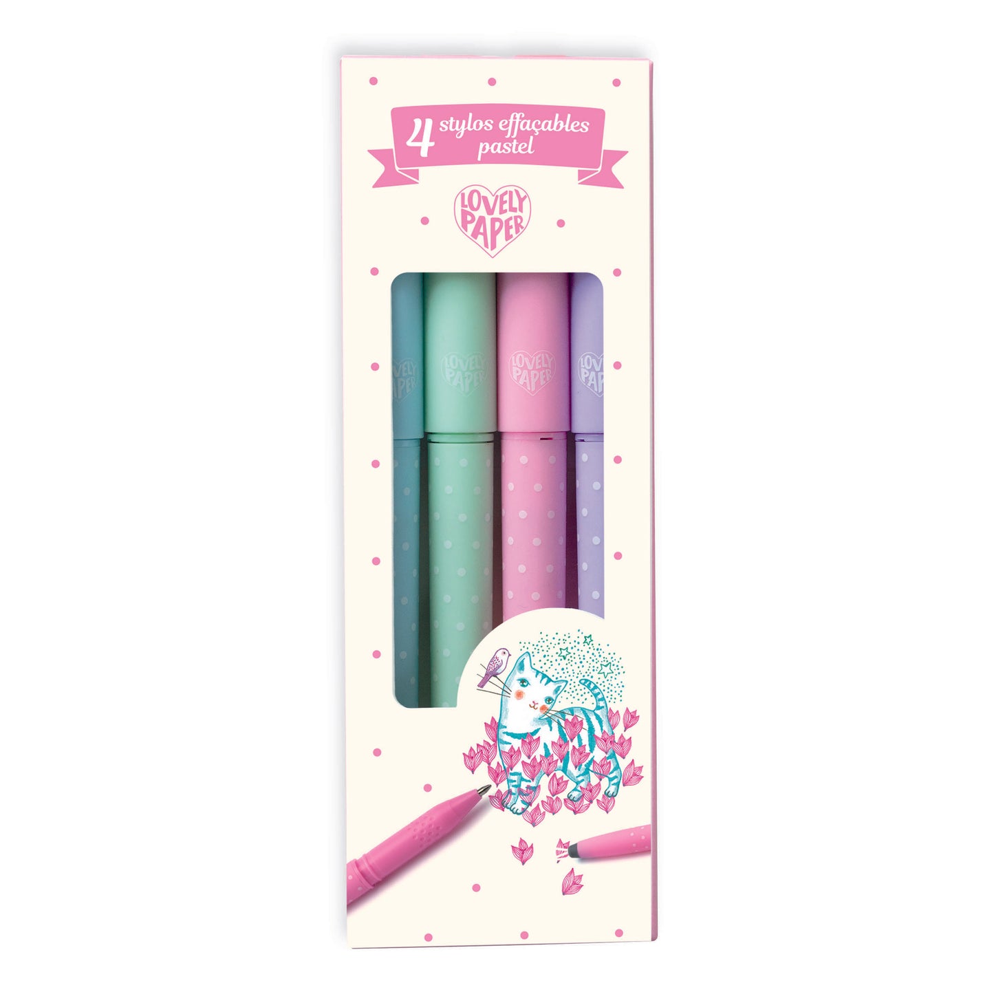 Lovely Paper Arte / Manualidades Set de 4 Lápices Erasables Colores Paste - Djeco DD03794