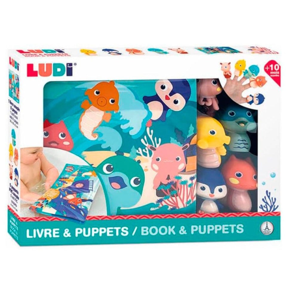 LUDI Libro Actividades Libro de baño con 5 títeres LU40018